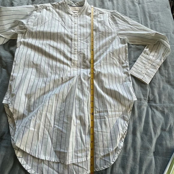 J. Crew Relaxed-fit collarless tunic shirt in striped poplin Popover Size 2 - Picture 8 of 12